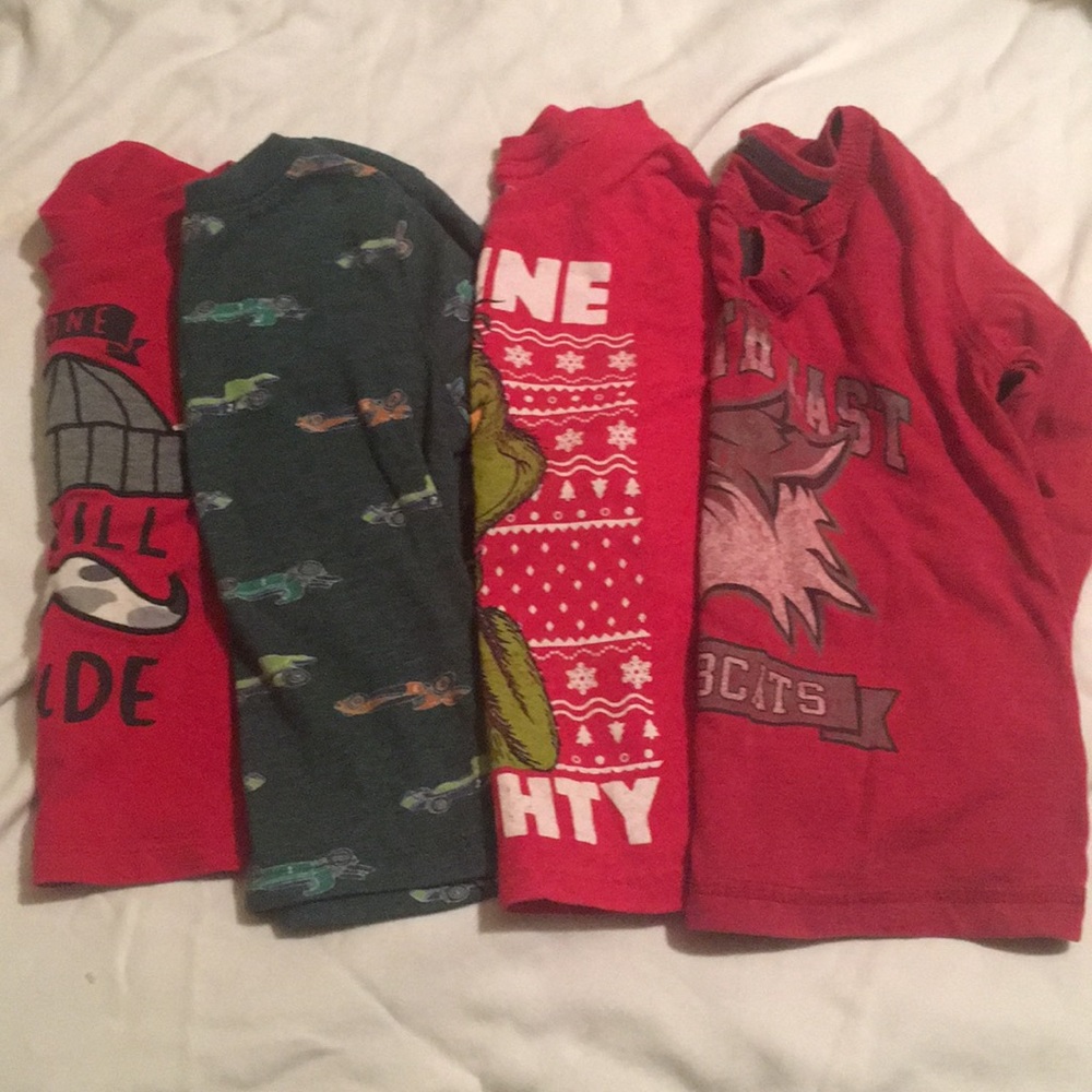 Lot of 4 long sleeve shirts, size 2T